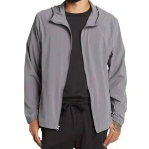 Z By Zella NWT Grey Traction Training Hooded Jacket Mens Size XL Wind‎ Breaker